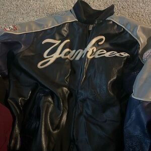 RARE! New York Yankees AL Pennant Varsity 100% Genuine Leather Jacket